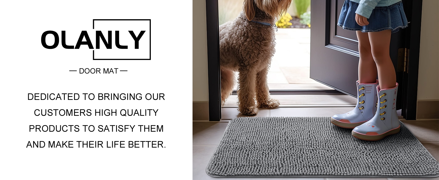 OLANLY Chenille Indoor Doormat